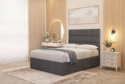 Somnior Beds Somnior Chambery Charcoal Plush Hybrid Pocket Sprung Orthopaedic Divan Bed Set With Upholstered Headboard - thumbnail 4