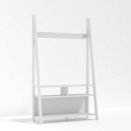 LPD Tiva White Ladder Tv Unit - Sleek Leaning Design With Spacious Media Display & Shelving W 105 X L 38.6 X H 175.4 Cm - thumbnail 1
