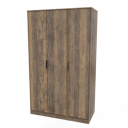 Fuji 3 Door Wardrobe In Vintage Oak (Ready Assembled) - thumbnail 3