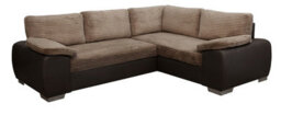 Enzo Sofa Bed With Storage Right Brown Fabric And Faux Leather