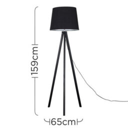 Valuelights Barbro Black Tripod Floor Lamp With Tapered Shade - thumbnail 3
