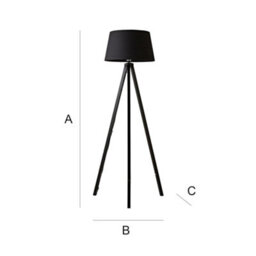 Valuelights Barbro Black Tripod Floor Lamp With Tapered Shade - thumbnail 8