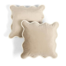 OHS 2 Pack Matte Velvet Scallop Edge Cushion Covers Home Decor Set - thumbnail 2