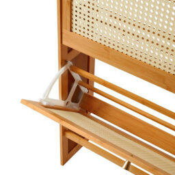 Natural Hall Tree Bamboo Hallway Coat Rack&and Shoe Storage Cabinet - thumbnail 3