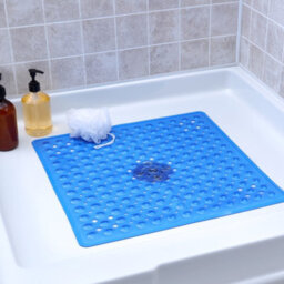 Ameha Bath Mat Non Slip - Light Blue Shower Mat With Strong Suction Cups Grip And Drain Holes - Soft Bathroom Mats (53X53Cm) - thumbnail 3
