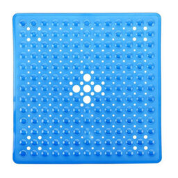 Ameha Bath Mat Non Slip - Light Blue Shower Mat With Strong Suction Cups Grip And Drain Holes - Soft Bathroom Mats (53X53Cm) - thumbnail 4