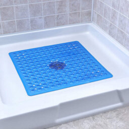 Ameha Bath Mat Non Slip - Light Blue Shower Mat With Strong Suction Cups Grip And Drain Holes - Soft Bathroom Mats (53X53Cm) - thumbnail 5