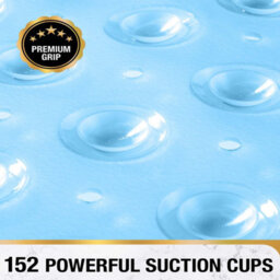 Ameha Bath Mat Non Slip - Light Blue Shower Mat With Strong Suction Cups Grip And Drain Holes - Soft Bathroom Mats (53X53Cm) - thumbnail 9