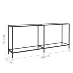 Berkfield Console Table Transparent 180X35X75.5 Cm Tempered Glass - thumbnail 7