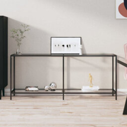 Berkfield Console Table Transparent 180X35X75.5 Cm Tempered Glass - thumbnail 1