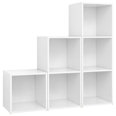 Berkfield Classic 3 Piece Tv Cabinet Set White Engineered Wood - image 1