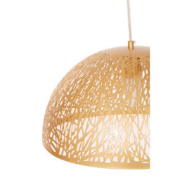 Orsina Gold Dome Pendant Light With Abstract Cutouts, Decorative Hanging Lamp, Ideal For Kitchen Pendant Lighting - thumbnail 6