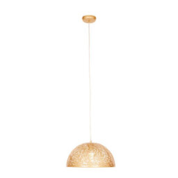 Orsina Gold Dome Pendant Light With Abstract Cutouts, Decorative Hanging Lamp, Ideal For Kitchen Pendant Lighting - thumbnail 2
