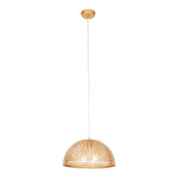 Orsina Gold Dome Pendant Light With Abstract Cutouts, Decorative Hanging Lamp, Ideal For Kitchen Pendant Lighting - thumbnail 3