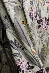 Bricoflor Blackout Curtain With Concealed Loops  - Green - 2,45 X 1,40 M - Patterned