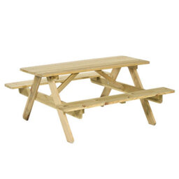 Leisurebench Jersey 6 Seat Dip Treated Pine Picnic Table 140Cm - Green Pine - thumbnail 1