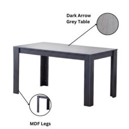 Kosy Koala Dark Grey Dining Table Set With 6 Black Tufted Velvet Chairs Dining Room Furniture - thumbnail 4