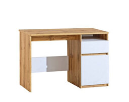 Arte Arca Ar7 Computer Desk - Modern Contrast In Oak Wotan & Arctic White, H795mm W1200mm D520mm