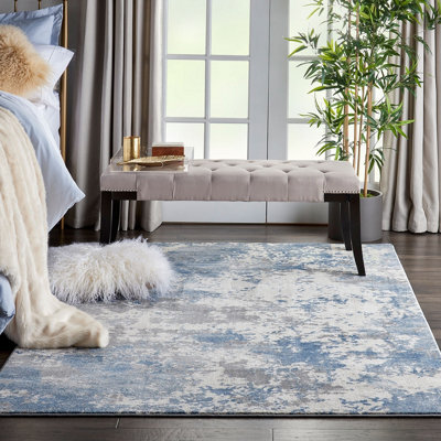 Nourison Rustic Textures Rus08 Grey Blue Rug-160Cm (Circle) - image 1
