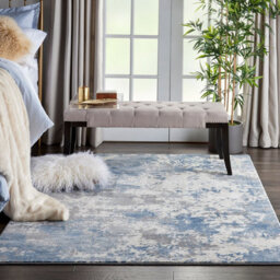 Nourison Rustic Textures Rus08 Grey Blue Rug-160Cm (Circle) - thumbnail 1