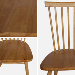 Sweeek - Pair Of Wooden Dining Chairs Natural 50.8X44.2X90 Cm - Romie - thumbnail 4