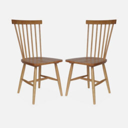 Sweeek - Pair Of Wooden Dining Chairs Natural 50.8X44.2X90 Cm - Romie - thumbnail 2