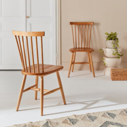 Sweeek - Pair Of Wooden Dining Chairs Natural 50.8X44.2X90 Cm - Romie - thumbnail 1