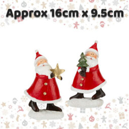 Christmas Santa Ornaments Decoration 16Cm X 9.5Cm 2 Pack - thumbnail 2