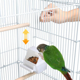 Yaheetech White Open Top Metal Bird Cage Large Rolling Parrot Cage W/ Slide-Out Tray - thumbnail 9