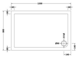1200mm X 800mm Premium Slip Resistant Rectangular Shower Tray, White Stone Resin - Easy Clean Durable Finish By Balterley - thumbnail 6