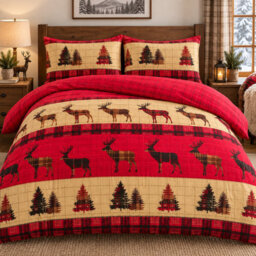 Stag Flannelette 100% Natural Brushed Cotton Luxurious Duvet Cover Sets Reversible Bedding Sets With Matching Pillowcases - thumbnail 8