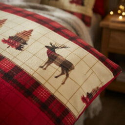 Stag Flannelette 100% Natural Brushed Cotton Luxurious Duvet Cover Sets Reversible Bedding Sets With Matching Pillowcases - thumbnail 7