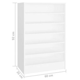 Berkfield Shoe Cabinet White 60X35X92 Cm Engineered Wood - thumbnail 7