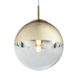 Luminosa Lighting Luminosa Varus 25Cm Globe Pendant Ceiling Light Gold Colors Transparent Glass Shade 1X E27 - thumbnail 3