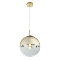Luminosa Lighting Luminosa Varus 25Cm Globe Pendant Ceiling Light Gold Colors Transparent Glass Shade 1X E27 - thumbnail 1