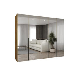 Arte Alicante Iii Oak Artisan Hinged Door Wardrobe 250Cm - Natural Wood Mirrored Wardrobe For Spacious Bedroom Storage - thumbnail 2