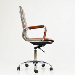 Lakeland Furniture Spark Vintage Brown Faux Leather Chrome Base Office Chair - thumbnail 4