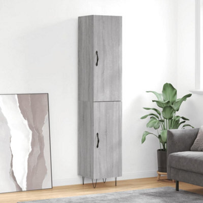 Berkfield Highboard Grey Sonoma 34.5X34X180 Cm Engineered Wood - image 1