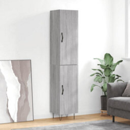 Berkfield Highboard Grey Sonoma 34.5X34X180 Cm Engineered Wood - thumbnail 1