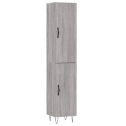Berkfield Highboard Grey Sonoma 34.5X34X180 Cm Engineered Wood - thumbnail 2