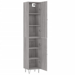 Berkfield Highboard Grey Sonoma 34.5X34X180 Cm Engineered Wood - thumbnail 4