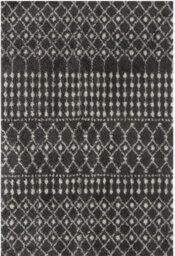 The Rugs Soft Moroccan Diamond Shaggy Rugs And Runners High Pile Dark Grey And Ivory Living Room Kitchen Hallway 1040