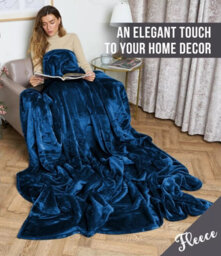 Ameha Fleece Plain Blanket, Lightweight & Reversible Throw For Travel, Bed & Sofa Blanket, Teal Single 130X150Cm