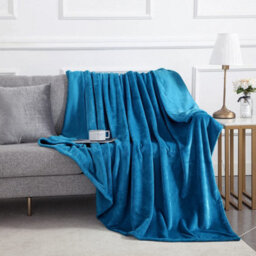 Ameha Fleece Plain Blanket, Lightweight & Reversible Throw For Travel, Bed & Sofa Blanket, Teal Single 130X150Cm - thumbnail 8