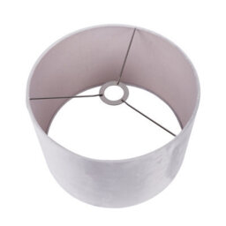 Pacific Lifestyle 30Cm Soft Grey Velvet Cylinder Table Lampshade - thumbnail 4