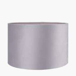 Pacific Lifestyle 30Cm Soft Grey Velvet Cylinder Table Lampshade - thumbnail 1