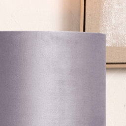 Pacific Lifestyle 30Cm Soft Grey Velvet Cylinder Table Lampshade - thumbnail 2