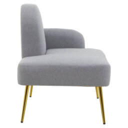 Orsina  Comfortable Left Arm Grey Chaise Lounge, Contemporary Chaise Couch, Elegant Grey Upholstered Lounge Sofa - thumbnail 3