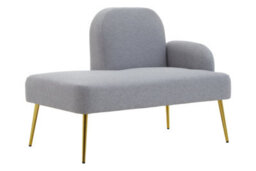 Orsina  Comfortable Left Arm Grey Chaise Lounge, Contemporary Chaise Couch, Elegant Grey Upholstered Lounge Sofa - thumbnail 2