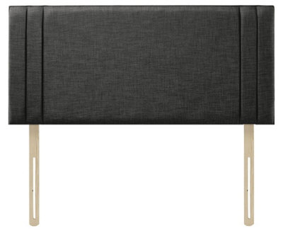 "Slumbre Rio Turin Linen 3Ft Single 20"" Headboard - Charcoal"